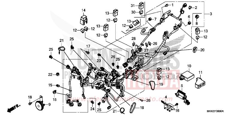 KABELBAUM von Africa Twin DEGITAL SILVER METALLIC (NHA30D) von 2019